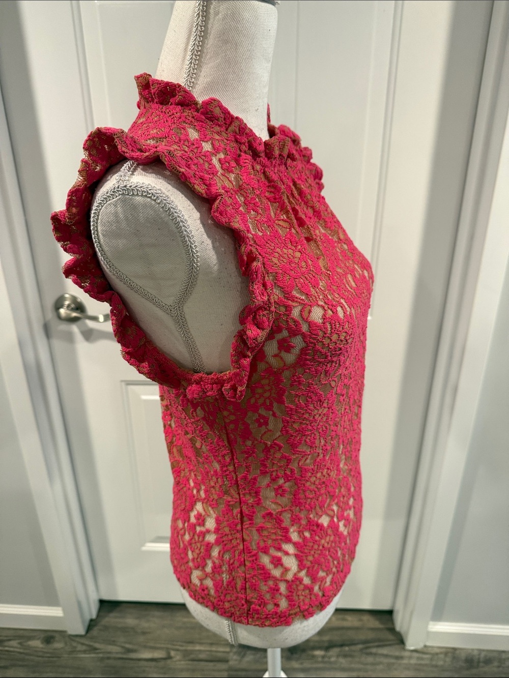 NWT Anthropologie Dolan Lace Top Pink Rose in Size S NEW WITH TAGS - Picture 7 of 12